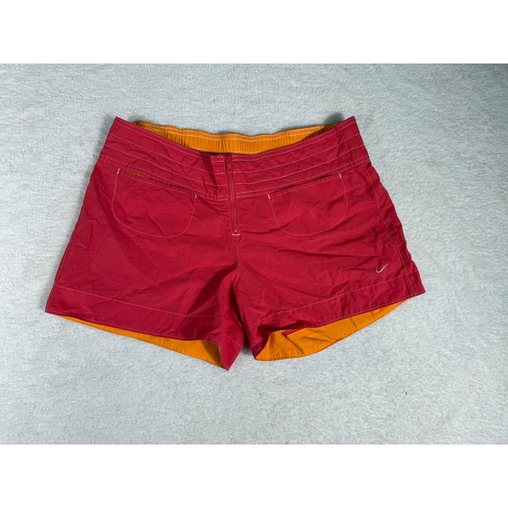 Nike Athletic swim Shorts Womens M low rise  Zip Front Y2K Sporty Gym Beach